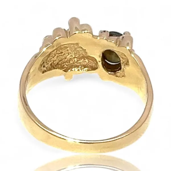 10k Yellow Gold Oval Brown Star Sapphire Nugget Ring Size 10