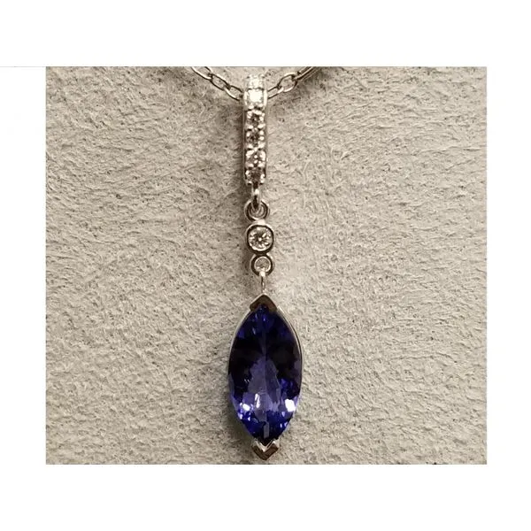 14kw Tanzanite and Diamond Pendant
