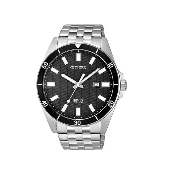Mens Quartz Silver Tone w/ Black Face