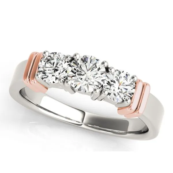 Two Tone 3 Stone Ring 82577 14KRW - Bridal Jewelry | Johnnys Lakeshore ...