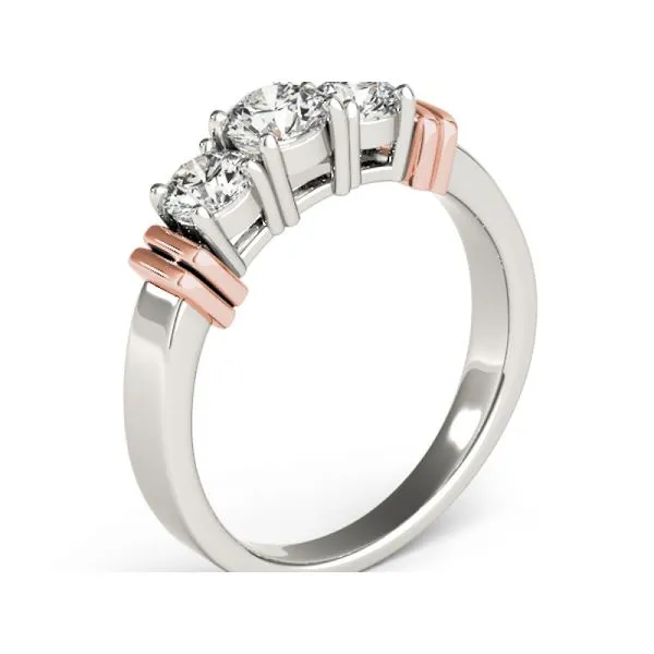 Two Tone 3 Stone Ring 82577 14KRW Bridal Jewelry Johnnys Lakeshore Jewelers South Haven, MI