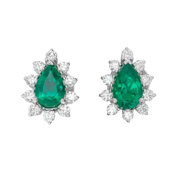 18K White Gold Emerald EARRINGS