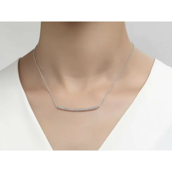 Sterling silver store curved bar necklace