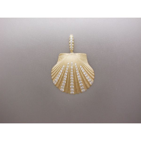 Scallop Shell Pendant Med 5 Row and DB William Phelps Custom Jeweler Naples, FL