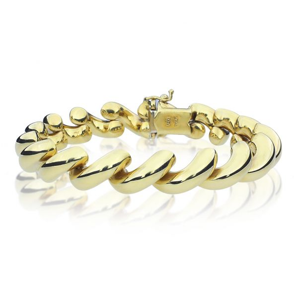San Marco Chain Bracelet 14K Yellow Gold 7