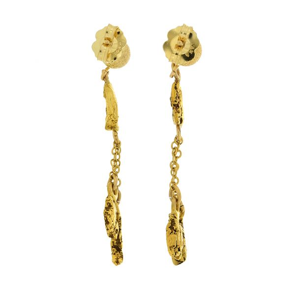 22K Yellow Gold, 6 Placer Gold Nugget and 14K Dangle Earrings Image 4 Purple Creek Holly Springs, NC