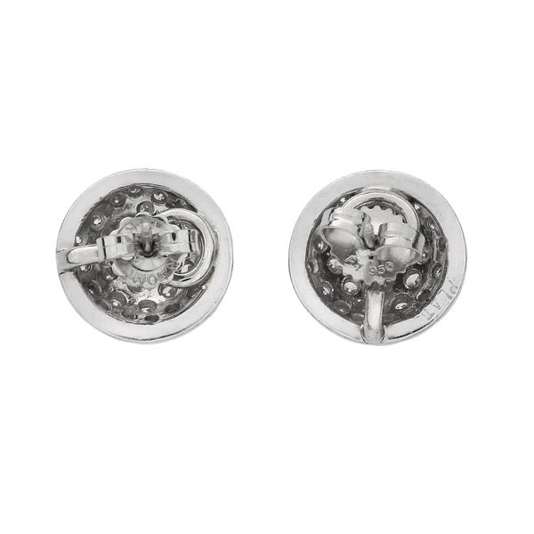 Vintage Platinum 1.32ctw Natural Diamond Button Earrings Image 5 Purple Creek Holly Springs, NC