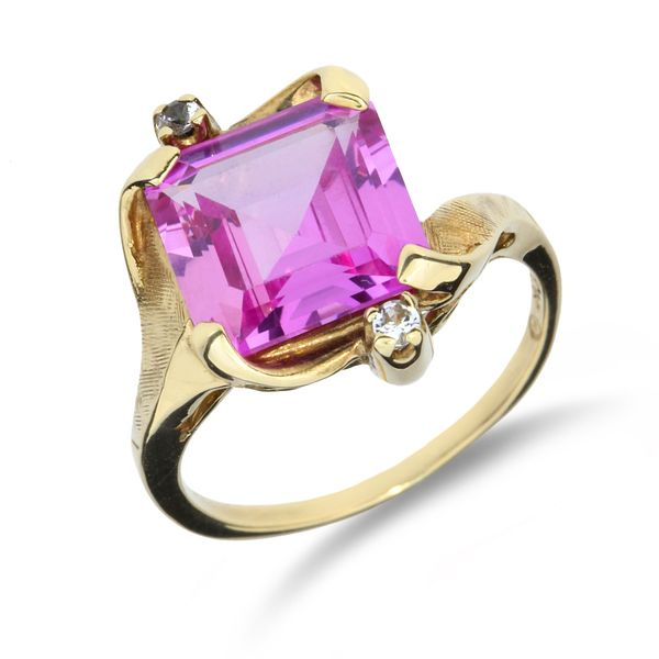 Vintage 14K Yellow Gold Pink Sapphire & Diamond Ring Purple Creek Holly Springs, NC