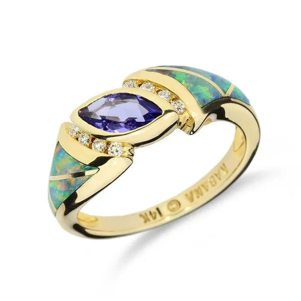 Australian Opal Inlay Ring Kabana Opal Ring One 18kt Yellow Gold