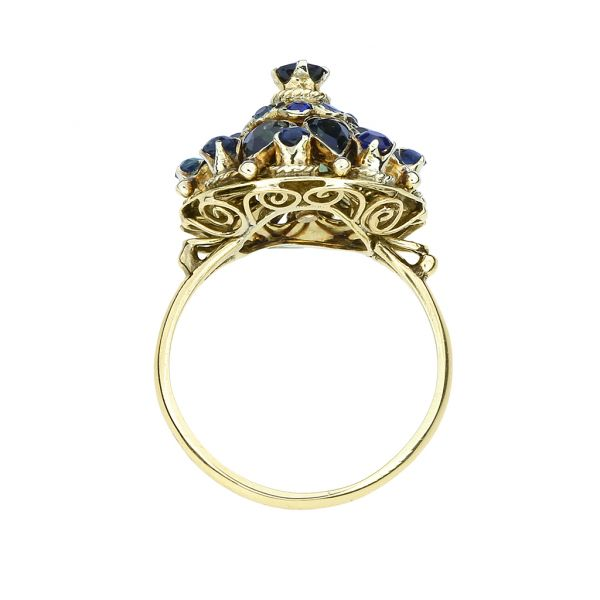 14K Yellow Gold 3.13ctw Blue Sapphire Thai Princess Ring Image 5 Purple Creek Holly Springs, NC