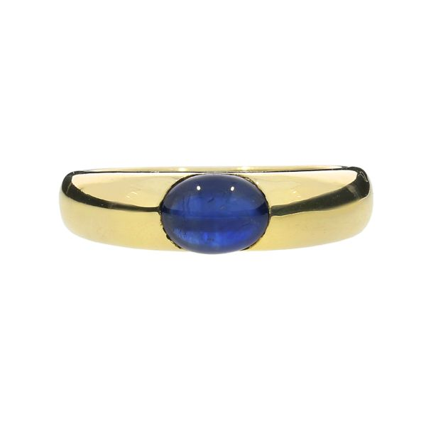 14K Yellow Gold 1.32ctw Natural Blue Sapphire Cabochon Ring Image 3 Purple Creek Holly Springs, NC