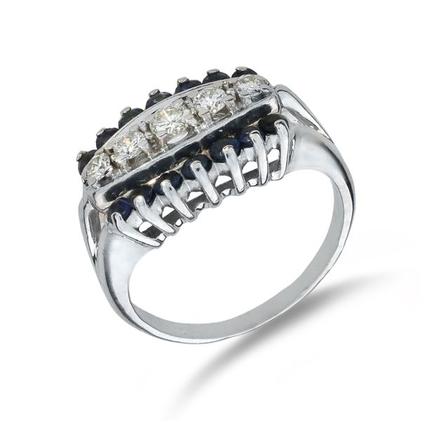 white gold diamond dress ring 1.79 Ct Diamond and 15ct White Gold Dress Ring - Antique Circa 1930
