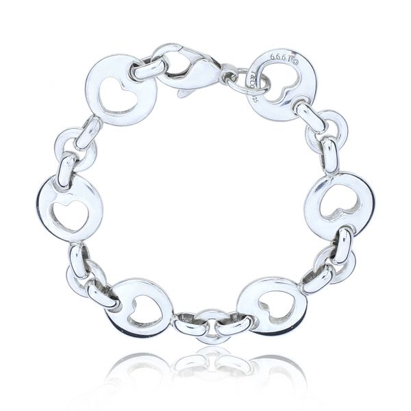Simply Silver Open Heart Toggle Bracelet, Silver at John Lewis