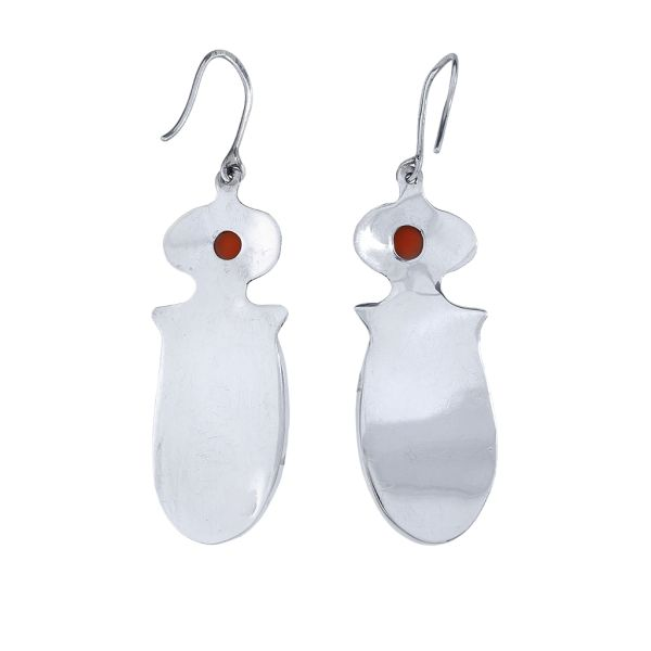 Sterling Silver Large Mabe and Carnelian Statement Dangle Earrings Image 3 Purple Creek Holly Springs, NC