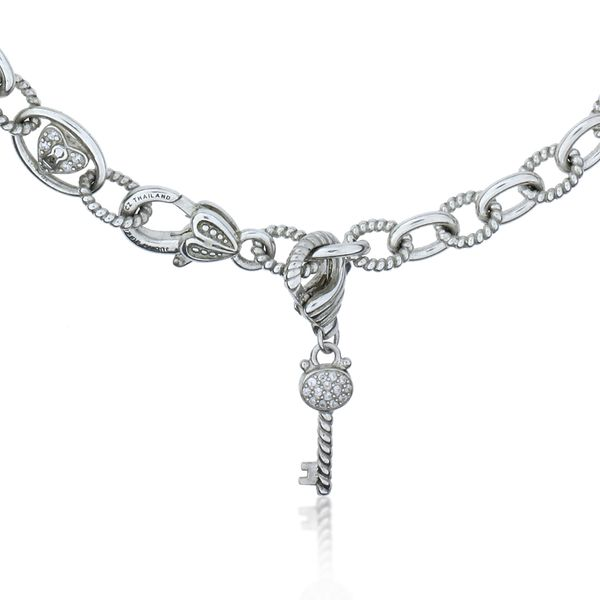 Judith Ripka Sterling Lock & Key Necklace