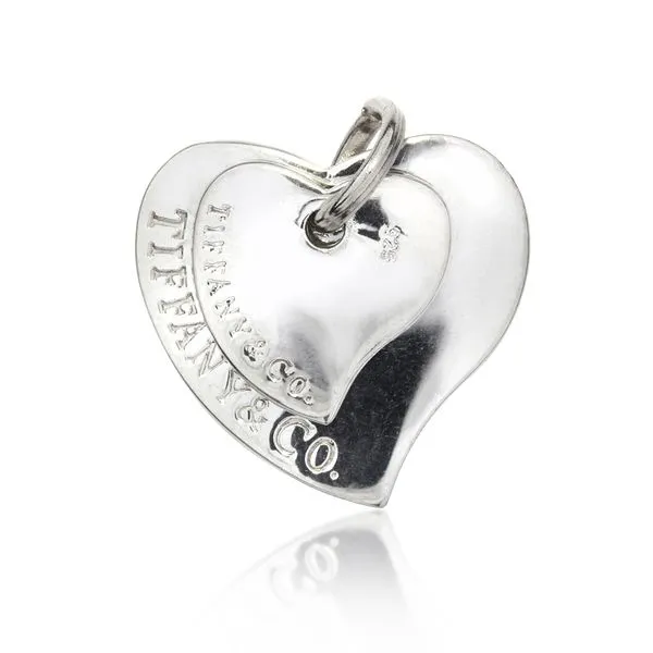 Tiffany Sterling Silver Double Wavy Heart Pendant Purple