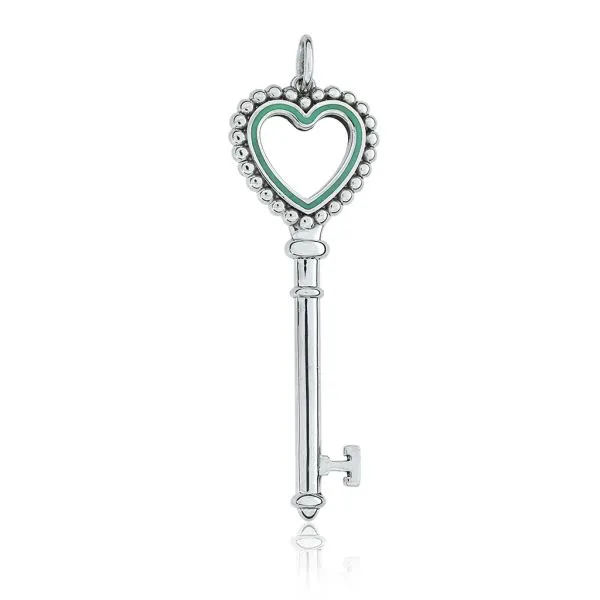 Blue Tiffany Silver Heart Charm Return To Tiffany™ Mini Double