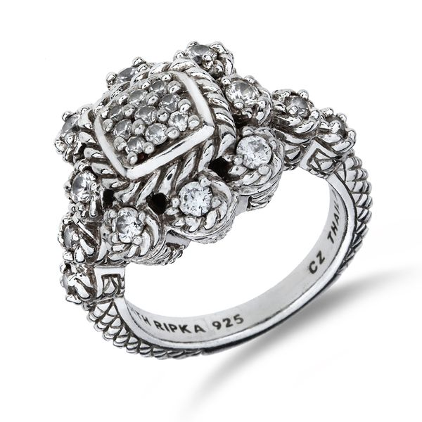 Ripka Stack Rings Judith Ripka Sterling CZ Cluster Ring | Purple Creek