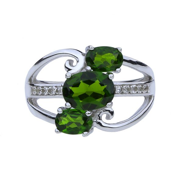 Sterling Chrome Diopside and Zircon Ring Purple Creek Holly Springs, NC