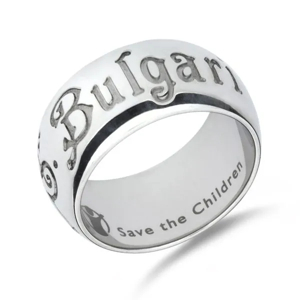 Bulgari Save the Children Sterling Silver Ring SR-4076-P Purple