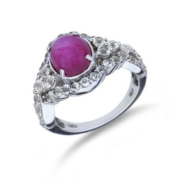 Sterling Silver Star Ruby and 5.74ctw Topaz Ring Image 3 Purple Creek Holly Springs, NC