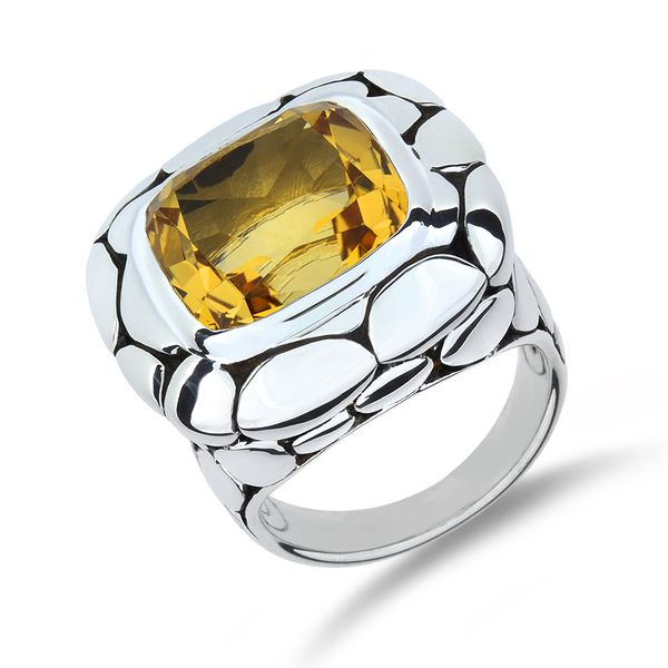 John Hardy Sterling Silver Kali Citrine Ring SR-4191 Purple