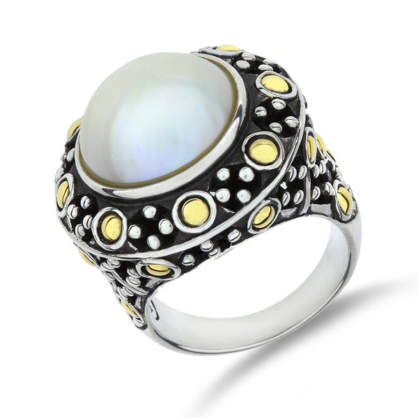 John Hardy Jaisalmer Dot 18K Yellow Gold Sterling Mabe Pearl