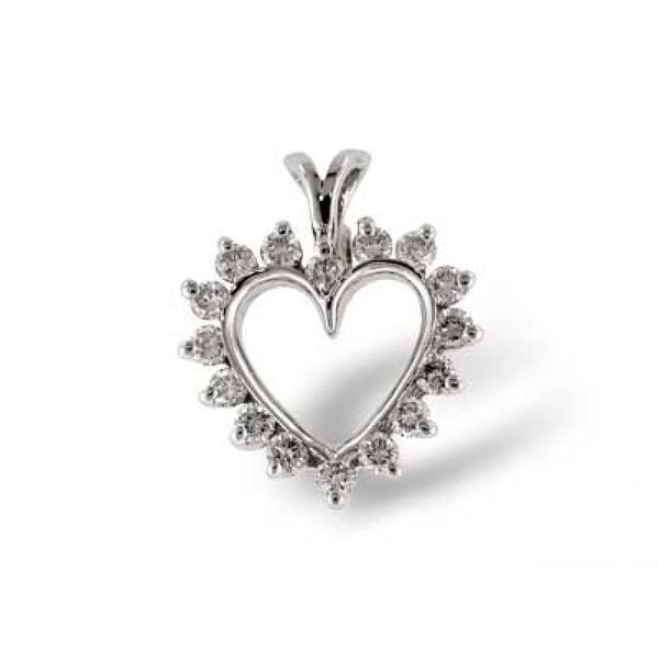 14K White Diamond Heart Necklace Reagan Steele Jewelers Sayre, PA