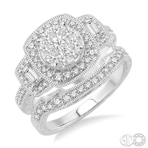 1 Ctw Diamond Lovebright Wedding Set with 3/4 Ctw Engagement