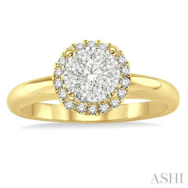 1/3 Ctw Lovebright Round Cut Diamond Engagement Ring in 14K Yellow and White gold Image 2 Robert Irwin Jewelers Memphis, TN