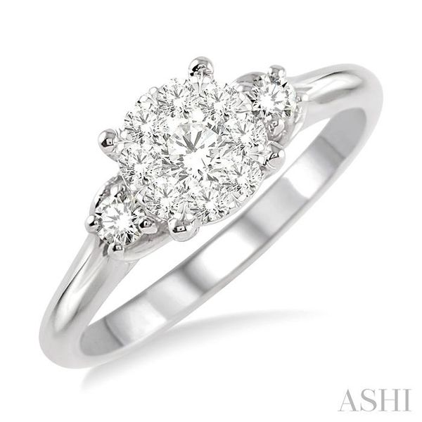 1/2 Ctw Lovebright Round Cut Diamond Engagement Ring in 14K White Gold Robert Irwin Jewelers Memphis, TN