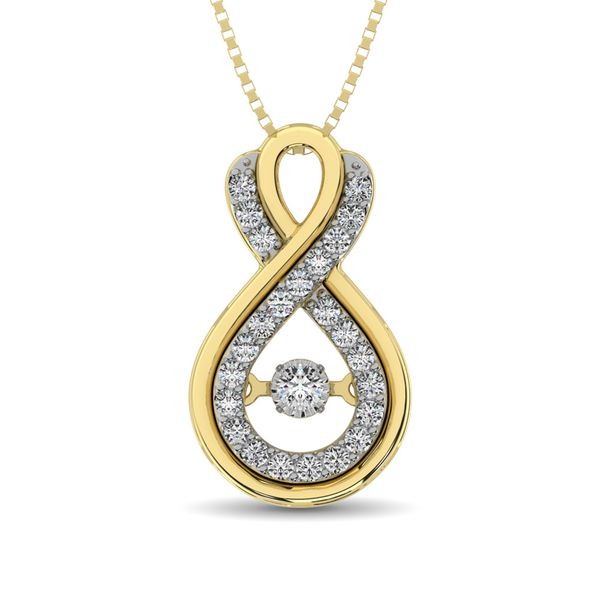 14K Yellow Gold 1/5 Ctw Diamond Infinity Pendant Robert Irwin Jewelers Memphis, TN