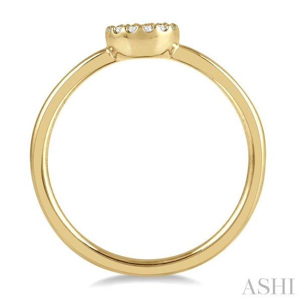 1/10 ctw Disc Shape Center Round Cut Diamond Petite Fashion Ring in 14K Yellow Gold Image 3 Robert Irwin Jewelers Memphis, TN