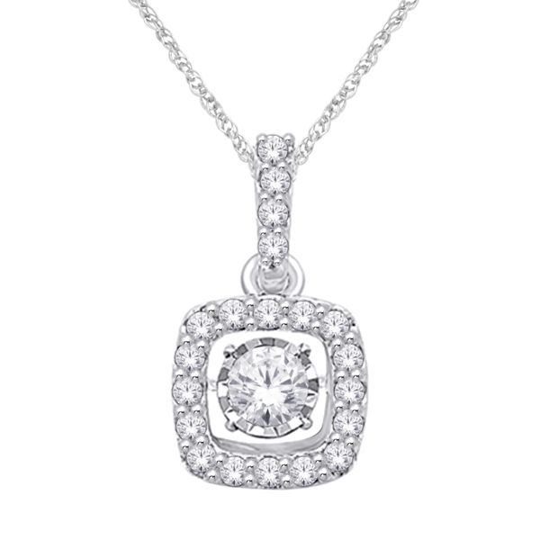14K White Gold White Gold 1/3Ct Moving Diamond Fashion Pendant Robert Irwin Jewelers Memphis, TN