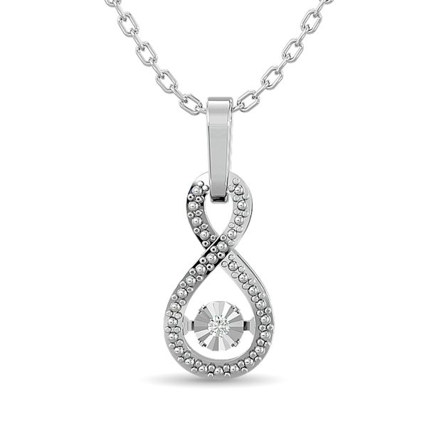Diamond Shimmering Infinity Pendant 1/50 ct tw in Sterling Silver Image 2 Robert Irwin Jewelers Memphis, TN