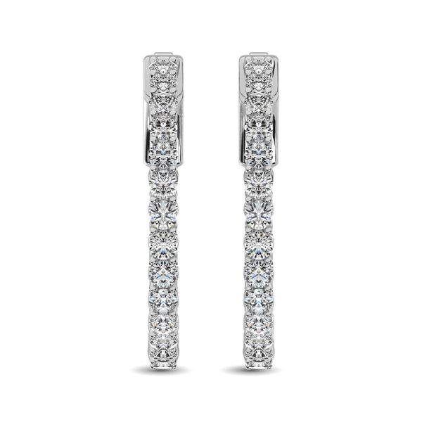 14K White Gold Diamond 2 Ct.Tw. In and Out Hoop Earrings Image 3 Robert Irwin Jewelers Memphis, TN