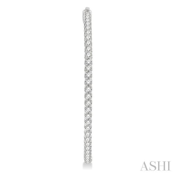 5 ctw Round Cut Diamond In & Out 2-Inch Hoop Earring in 14K White Gold Image 2 Robert Irwin Jewelers Memphis, TN