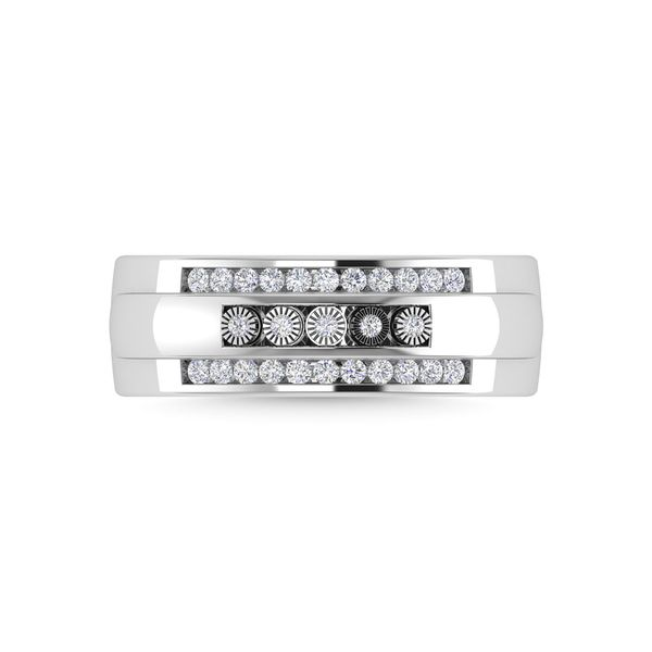 Diamond 1/4 Ct.Tw. Mens Fashion Ring in 10K White Gold Image 2 Robert Irwin Jewelers Memphis, TN