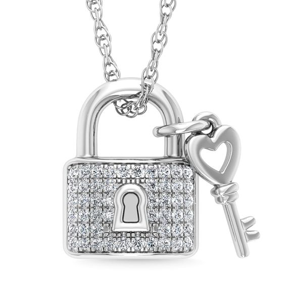 Diamond 1/20 Ct.Tw. Lock Pendant in Sterling Silver Robert Irwin Jewelers Memphis, TN