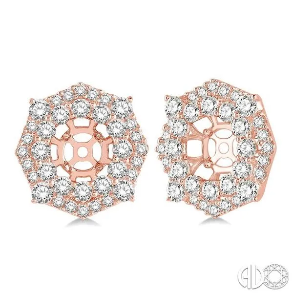 1 3/4 Ctw Octagonal Rim Round Cut Diamond Earrings Jacket in