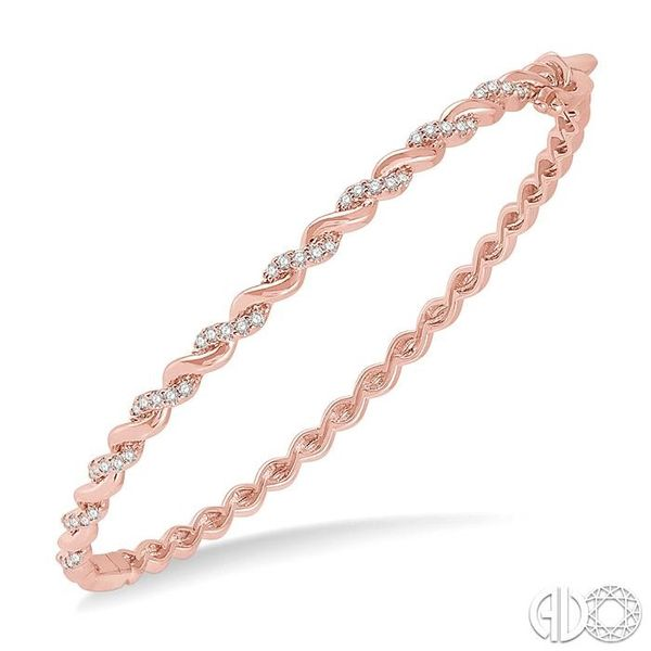 14k Rose Gold Diamond Stackable Bangle