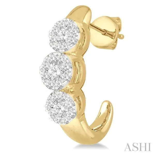 Semi Hoop Earring Yellow Gold