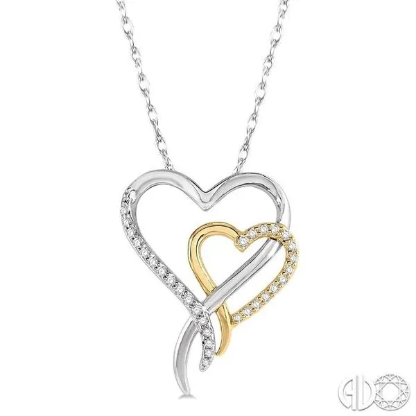 Diamond Letter M Necklace 1/8 ct tw Round-cut Sterling Silver 18