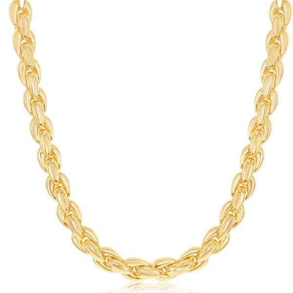Sterling Silver With 14K Gold Overlay, Oval-Linked Necklace, MADE IN ITALY Robert Irwin Jewelers Memphis, TN