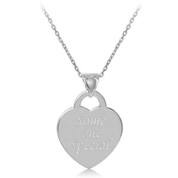 Sterling Silver Flat Heart Someone Special Pendant With Chain Robert Irwin Jewelers Memphis, TN