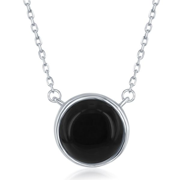 Sterling Silver Natural Stone Necklace - Black Onyx Robert Irwin Jewelers Memphis, TN