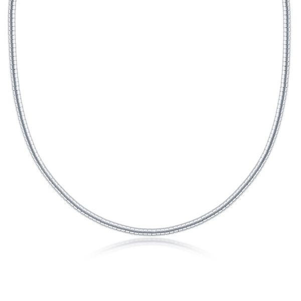 Sterling Silver 6.0 Half-Round Omega Necklace - Silver Plated Robert Irwin Jewelers Memphis, TN