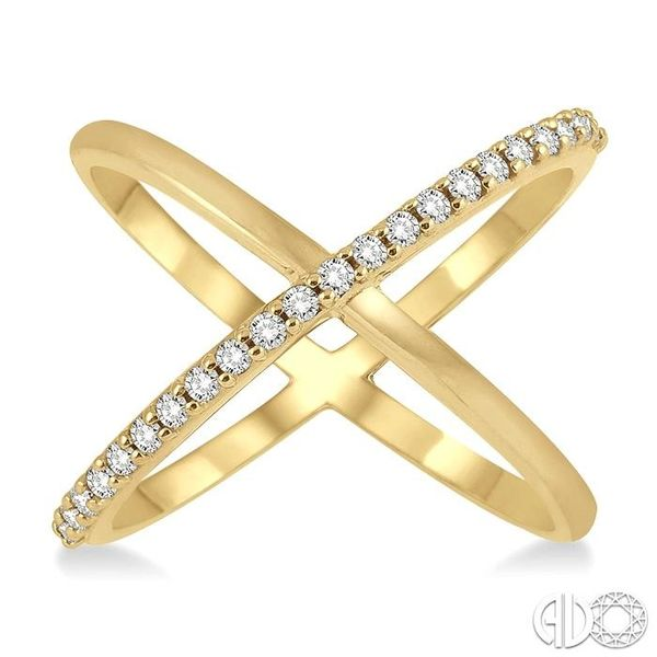 Diamond Corset Stitch Cross x Ring | HX Jewelry 18K White+Yellow Gold