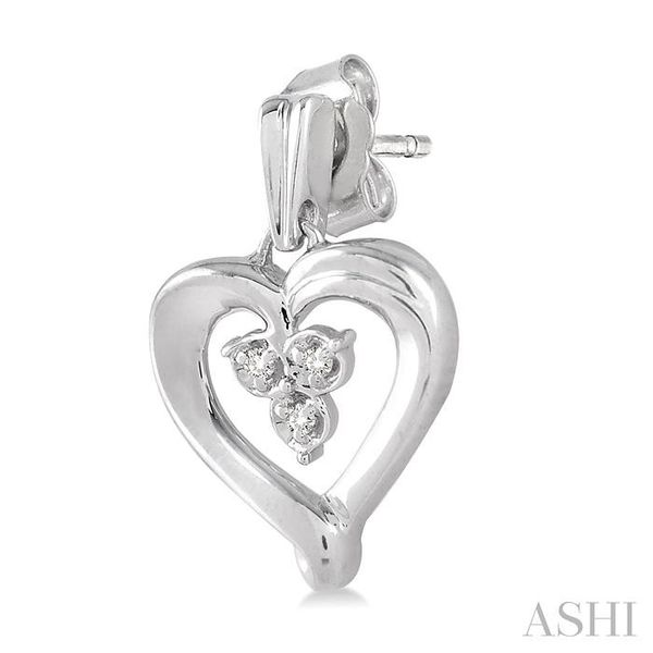 1/50 Ctw Single Cut Diamond Heart Earrings in Sterling Silver Image 3 Ross Elliott Jewelers Terre Haute, IN