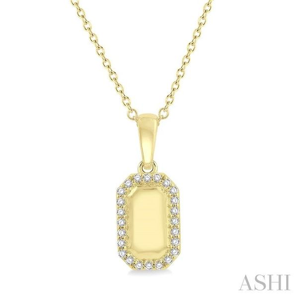 1/10 ctw Round Cut Diamond Tag Pendant With Chain in 10K Yellow Gold Ross Elliott Jewelers Terre Haute, IN